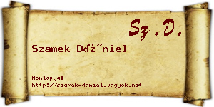 Szamek Dániel névjegykártya